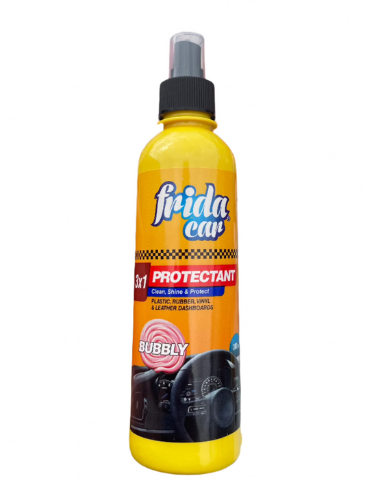 Frida - Car Dashboard, Plastic, Rubber, Vinyl & Leather Shine Protectant (BUBBLY) 300ML