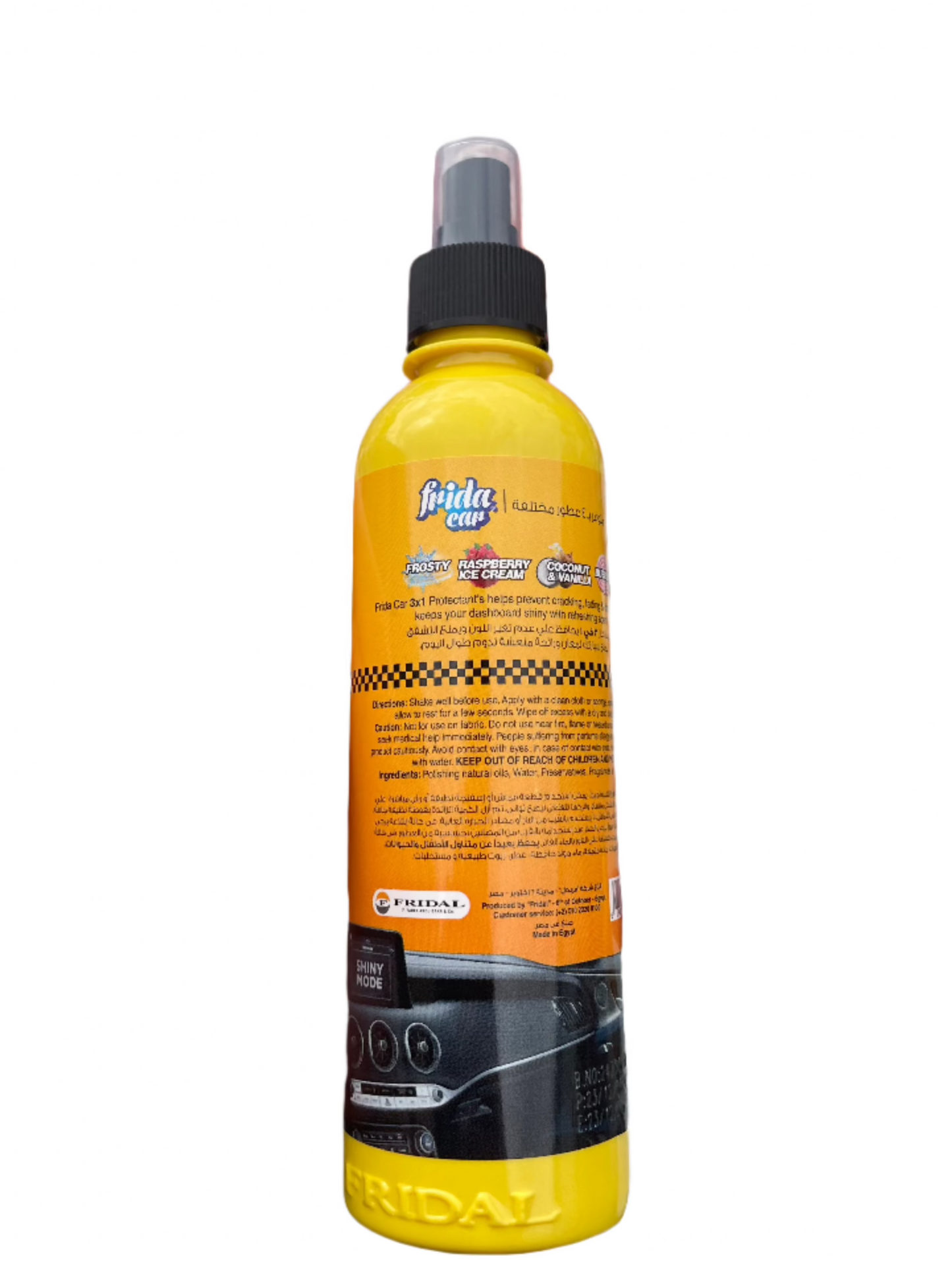 Frida - Car Dashboard, Plastic, Rubber, Vinyl & Leather Shine Protectant (BUBBLY) 300ML